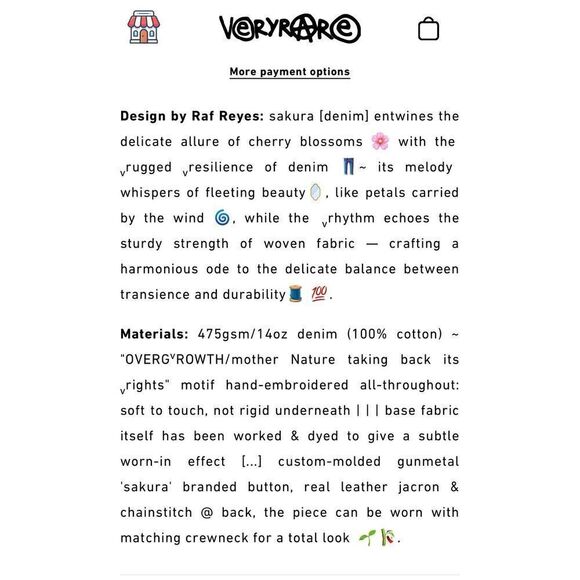 Very Rare Sakura Embroidered Jeans Size Small - Picture 12 of 14